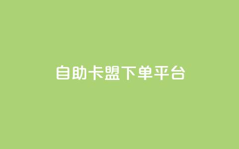 自助卡盟下单平台 - 高效便捷的自助卡盟下单平台~ 第1张 自助卡盟下单平台 - 高效便捷的自助卡盟下单平台~ 第1张