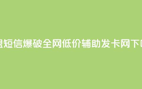卡盟短信爆破 - 全网低价辅助发卡网 第1张 卡盟短信爆破 - 全网低价辅助发卡网 第1张