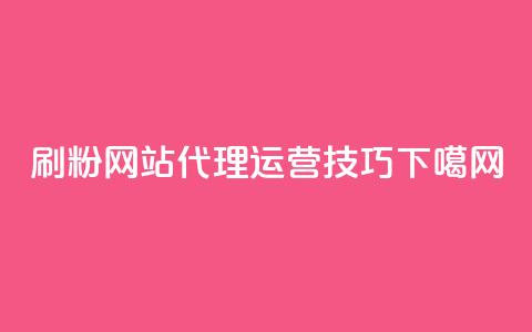 刷粉网站代理运营技巧 第1张 刷粉网站代理运营技巧 第1张