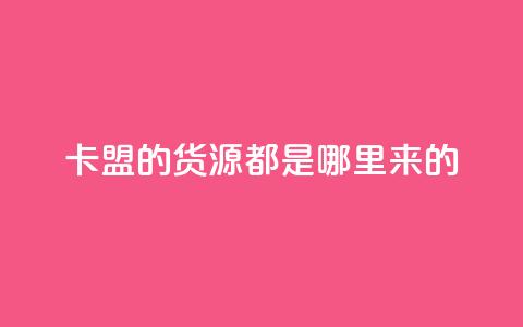 卡盟的货源都是哪里来的 - 卡盟货源获取渠道揭秘! 第1张 卡盟的货源都是哪里来的 - 卡盟货源获取渠道揭秘! 第1张