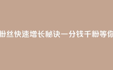 抖音粉丝快速增长秘诀,一分钱千粉等你来抢 第1张 抖音粉丝快速增长秘诀,一分钱千粉等你来抢 第1张