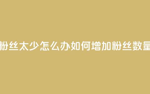 粉丝太少怎么办(如何增加粉丝数量) 第1张 粉丝太少怎么办(如何增加粉丝数量) 第1张