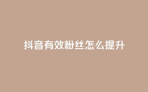 抖音有效粉丝怎么提升 - 提升抖音有效粉丝的实用策略与方法。 第1张 抖音有效粉丝怎么提升 - 提升抖音有效粉丝的实用策略与方法。 第1张