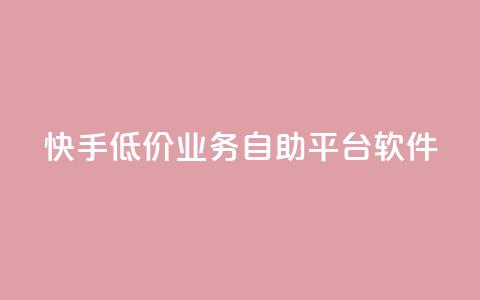 快手低价业务自助平台软件 - 快手推出低价自助平台软件助力业务发展! 第1张 快手低价业务自助平台软件 - 快手推出低价自助平台软件助力业务发展! 第1张