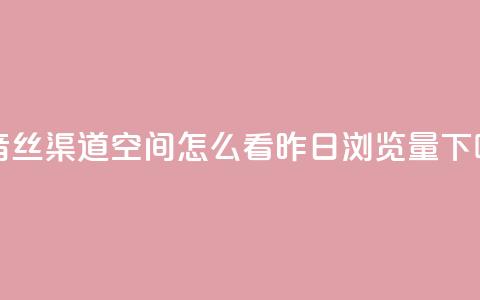 抖音丝渠道 - qq空间怎么看昨日浏览量 第1张 抖音丝渠道 - qq空间怎么看昨日浏览量 第1张