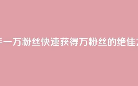 快手一万粉丝(快速获得1万粉丝的绝佳方法) 第1张 快手一万粉丝(快速获得1万粉丝的绝佳方法) 第1张