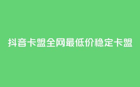 抖音卡盟全网最低价稳定卡盟,卡密进货渠道 - 抖音业务下单卡盟 24自助下单服务平台  第1张
