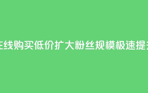 3元一万粉快手在线购买 低价扩大粉丝规模 极速提升影响力 第1张 3元一万粉快手在线购买 低价扩大粉丝规模 极速提升影响力 第1张