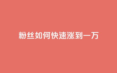 粉丝如何快速涨到一万 - 快速提升粉丝数量至一万的有效策略! 第1张 粉丝如何快速涨到一万 - 快速提升粉丝数量至一万的有效策略! 第1张