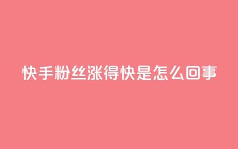 快手粉丝涨得快是怎么回事 - QQ动态怎么开秒赞 第1张 快手粉丝涨得快是怎么回事 - QQ动态怎么开秒赞 第1张