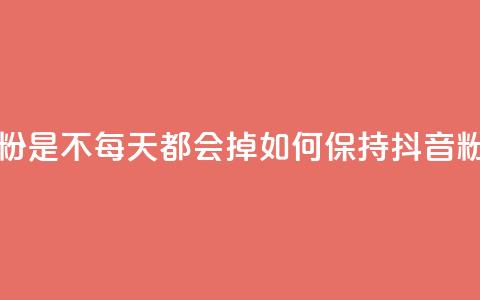 抖音买的粉是不每天都会掉(如何保持抖音粉丝不流失) 第1张 抖音买的粉是不每天都会掉(如何保持抖音粉丝不流失) 第1张
