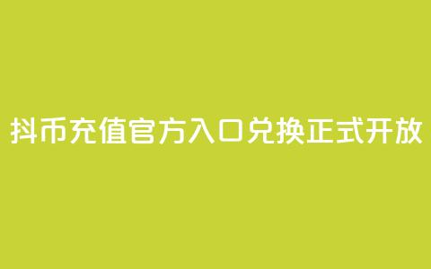 抖币充值官方入口,11兑换正式开放 第1张 抖币充值官方入口,11兑换正式开放 第1张