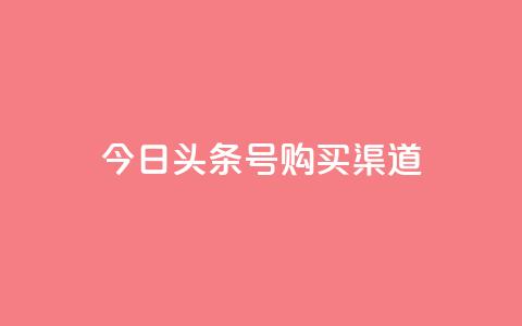 今日头条号购买渠道 - 今日头条号购买途径详解与注意事项! 第1张 今日头条号购买渠道 - 今日头条号购买途径详解与注意事项! 第1张