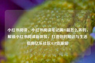小红书阅读，小红书阅读笔记满15篇怎么弄的，解锁小红书阅读新体验，打造你的知识与生活指南亿乐社区SUP货源站
