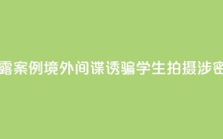 国家安全部披露案例：境外间谍诱骗学生拍摄涉密科研基地照片
