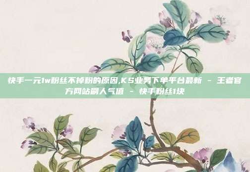 快手一元1w粉丝不掉粉的原因,KS业务下单平台最新 - 王者官方网站刷人气值 快手粉丝1块  第1张