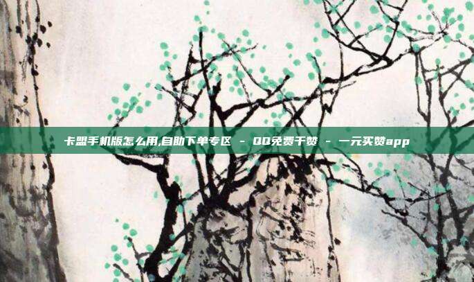 卡盟手机版怎么用,自助下单专区 - QQ免费千赞 一元买赞app  第1张