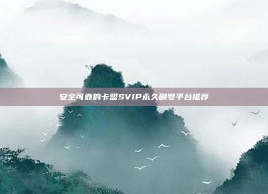 安全可靠的卡盟SVIP永久刷号平台推荐  第1张
