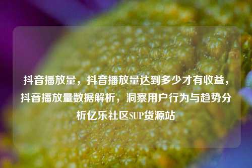 抖音播放量，抖音播放量达到多少才有收益	，抖音播放量数据解析，洞察用户行为与趋势分析亿乐社区SUP货源站  第1张