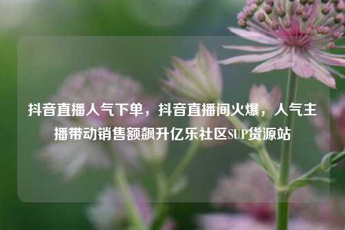抖音直播人气下单，抖音直播间火爆	，人气主播带动销售额飙升亿乐社区SUP货源站  第1张