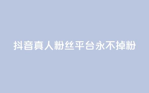 抖音真人粉丝平台 永不掉粉 - 抖音粉丝平台：畅享稳定粉丝，永远不失粉！~  第1张