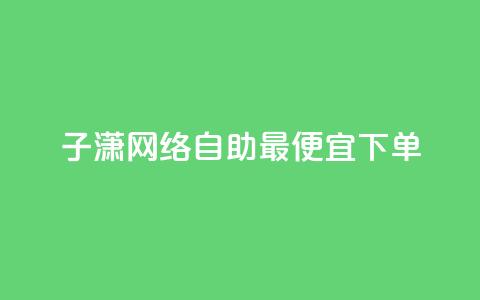 子潇网络自助最便宜下单 - 子潇网络自助下单，价格最低，轻松高效！。  第1张