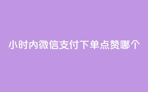 24小时内微信支付下单，点赞哪个？  第1张