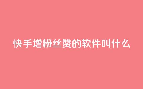 快手增粉丝赞的软件叫什么 - 快速提升快手粉丝和点赞量的推荐软件。  第1张
