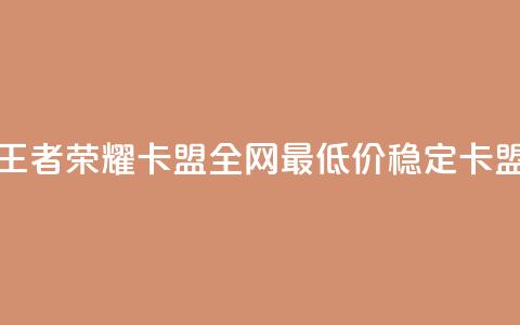 王者荣耀卡盟全网最低价稳定卡盟 - 王者荣耀卡盟价格优惠，高质量服务保障！  第1张