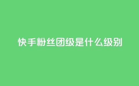 快手粉丝团62级是什么级别-简单解析  第1张