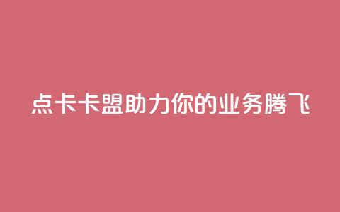 点卡卡盟：助力你的业务腾飞  第1张