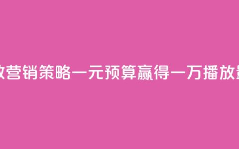 快手高效营销策略：一元预算赢得一万播放量  第1张