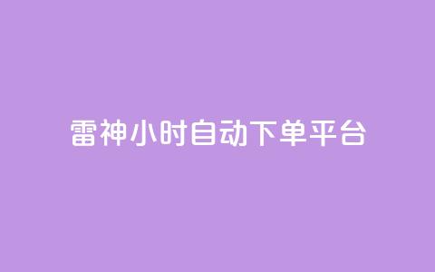 雷神24小时自动下单平台,低价vip会员货源网站 - 抖音真人评论 ks下单便宜业务  第1张