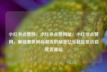 小红书点赞网，小红书点赞网址，小红书点赞网，解锁更多时尚潮流的秘密亿乐社区低价自营货源站