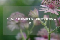 “十五五”规划编制工作开展网络征求意见活动