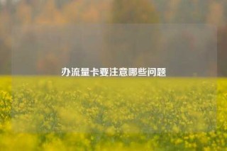 办流量卡要注意哪些问题