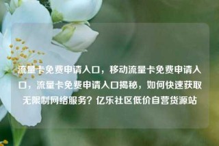 流量卡免费申请入口，移动流量卡免费申请入口，流量卡免费申请入口揭秘，如何快速获取无限制网络服务？亿乐社区低价自营货源站