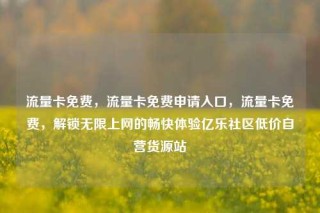 流量卡免费，流量卡免费申请入口，流量卡免费，解锁无限上网的畅快体验亿乐社区低价自营货源站