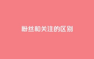 粉丝和关注的区别 - 粉丝与关注者的差异探讨与解读。