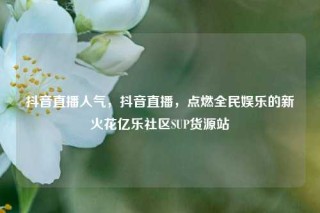 抖音直播人气，抖音直播，点燃全民娱乐的新火花亿乐社区SUP货源站