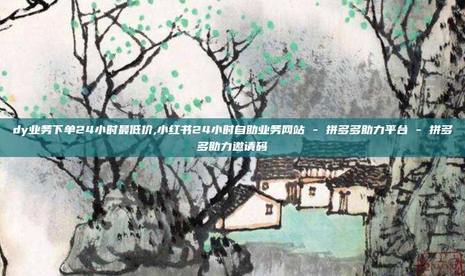 dy业务下单24小时最低价,小红书24小时自助业务网站 - 拼多多助力平台 拼多多助力邀请码  第1张