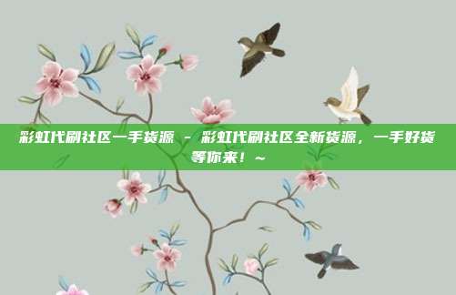 彩虹代刷社区一手货源 - 彩虹代刷社区全新货源，一手好货等你来！~  第1张
