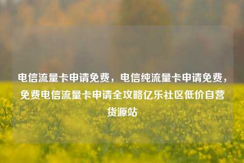 电信流量卡申请免费，电信纯流量卡申请免费，免费电信流量卡申请全攻略亿乐社区低价自营货源站  第1张