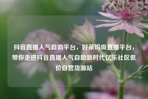 抖音直播人气自助平台，好莱坞级直播平台，带你走进抖音直播人气自助新时代亿乐社区低价自营货源站  第1张