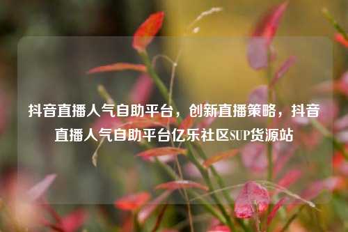 抖音直播人气自助平台	，创新直播策略，抖音直播人气自助平台亿乐社区SUP货源站  第1张