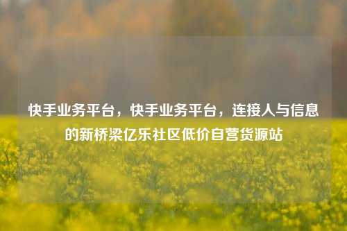快手业务平台，快手业务平台	，连接人与信息的新桥梁亿乐社区低价自营货源站  第1张