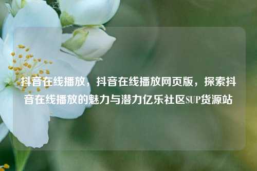 抖音在线播放，抖音在线播放网页版	，探索抖音在线播放的魅力与潜力亿乐社区SUP货源站  第1张