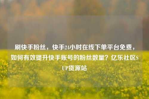 刷快手粉丝，快手24小时在线下单平台免费，如何有效提升快手账号的粉丝数量？亿乐社区SUP货源站  第1张