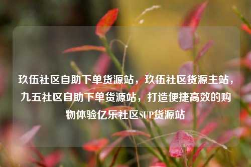 玖伍社区自助下单货源站，玖伍社区货源主站，九五社区自助下单货源站	，打造便捷高效的购物体验亿乐社区SUP货源站  第1张