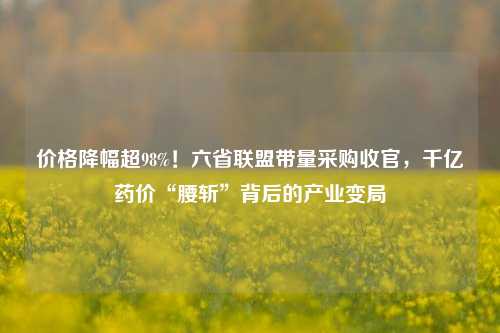 价格降幅超98%！六省联盟带量采购收官	，千亿药价“腰斩”背后的产业变局  第1张